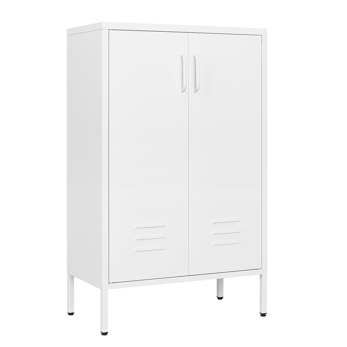 Steel storage cabinet, double door miscellaneous storage cabinet, 2 movable partitions white - V.I.P Digital Presence