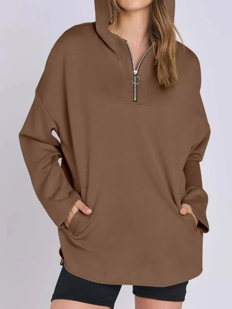 Quarter Zip Long Sleeve Hoodie - V.I.P Digital Presence