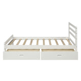Wood platform bed with two drawers twin (white)