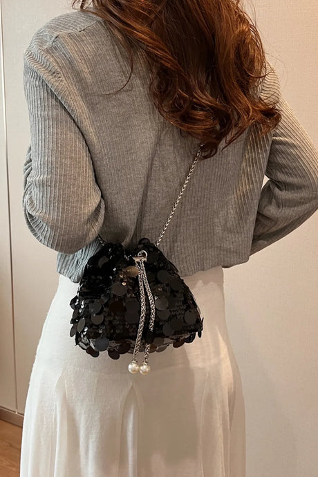Drawstring Sequin Crossbody Bag - V.I.P Digital Presence