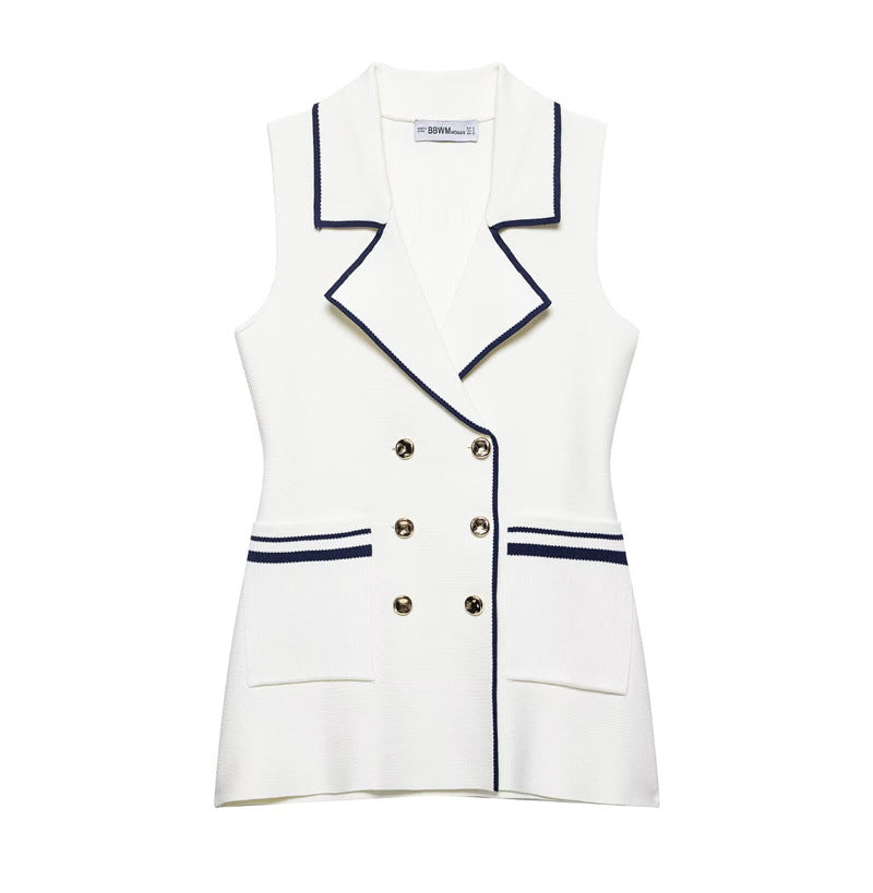 Summer New  Style Women's Fashion Temperament Sleeveless Trim Knit Tank Top - V.I.P Digital Presence