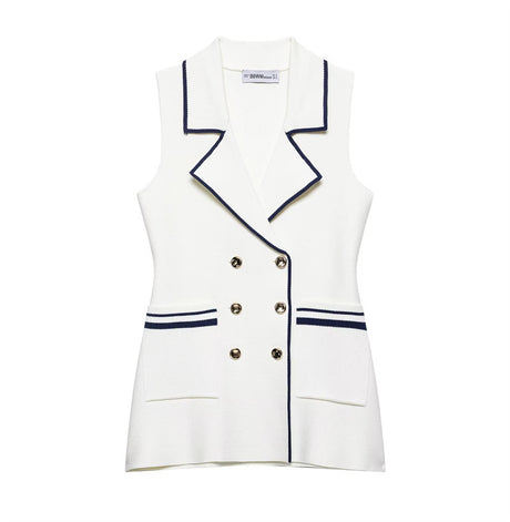 Summer New  Style Women's Fashion Temperament Sleeveless Trim Knit Tank Top - V.I.P Digital Presence