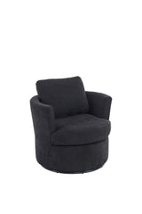 Rotating bucket chair living room comfortable circular sofa chair 360 degree rotating bucket chair armchair (black) - V.I.P Digital Presence