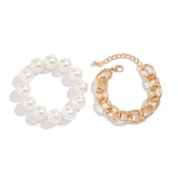 Hot selling geometric bead bracelet for women's fashion, exaggerated large round bead imitation pearl Bracelet - V.I.P Digital Presence