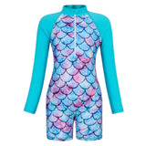 children's sun protection surfing suit girls' swimsuit long sleeved quick drying girls' one-piece mermaid swimsuit - V.I.P Digital Presence