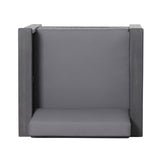 Outdoor Acacia Wood Club Chairs with Cushions, Dark Gray, 27.75"D x 32"W x 27.75"H - V.I.P Digital Presence