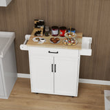 Kitchen island rolling trolley cart with 1 drawer & 2 doors with storage racks & Adjustable Shelves & towel rack - V.I.P Digital Presence
