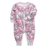 Newborn Footed Pajamas Zipper Girl and Boy Romper Long Sleeve Jumpsuit Cotton Solid White Fashion 0-24 Months Baby Clothes - V.I.P Digital Presence