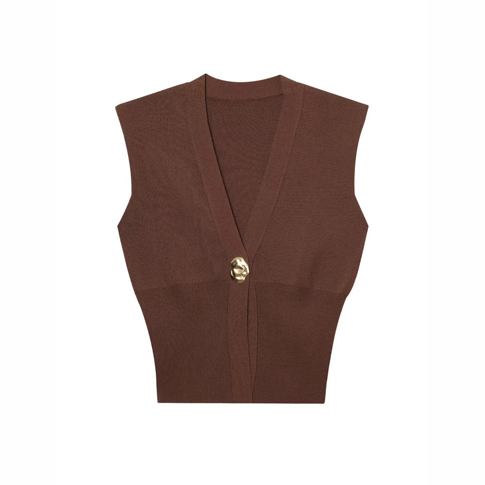 Elegant Casual Commuting Vest V-neck Tank Top for Women withDesign Sense - V.I.P Digital Presence