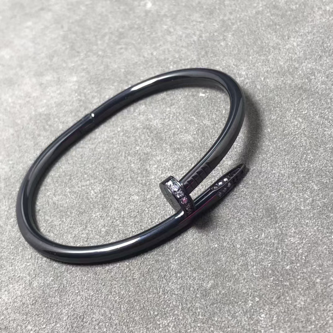 Precision Thick Plating Head and Tail Diamond Fashion Three-Circle Full Diamond Couple Bracelet - V.I.P Digital Presence