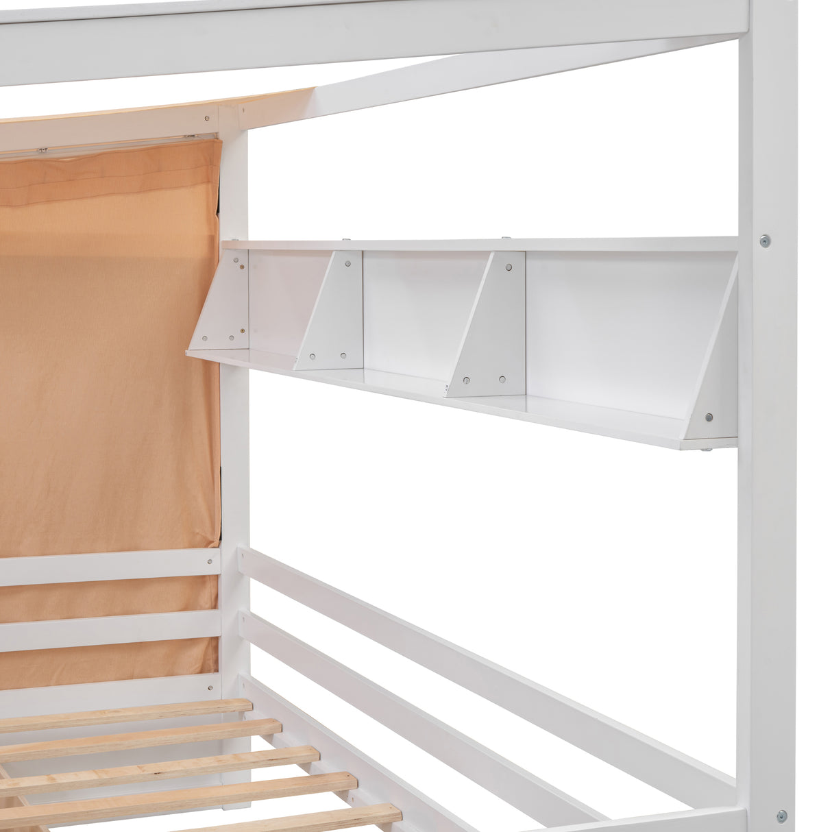 Twin size House Bed with Two Drawers and Wardrobe,White - V.I.P Digital Presence