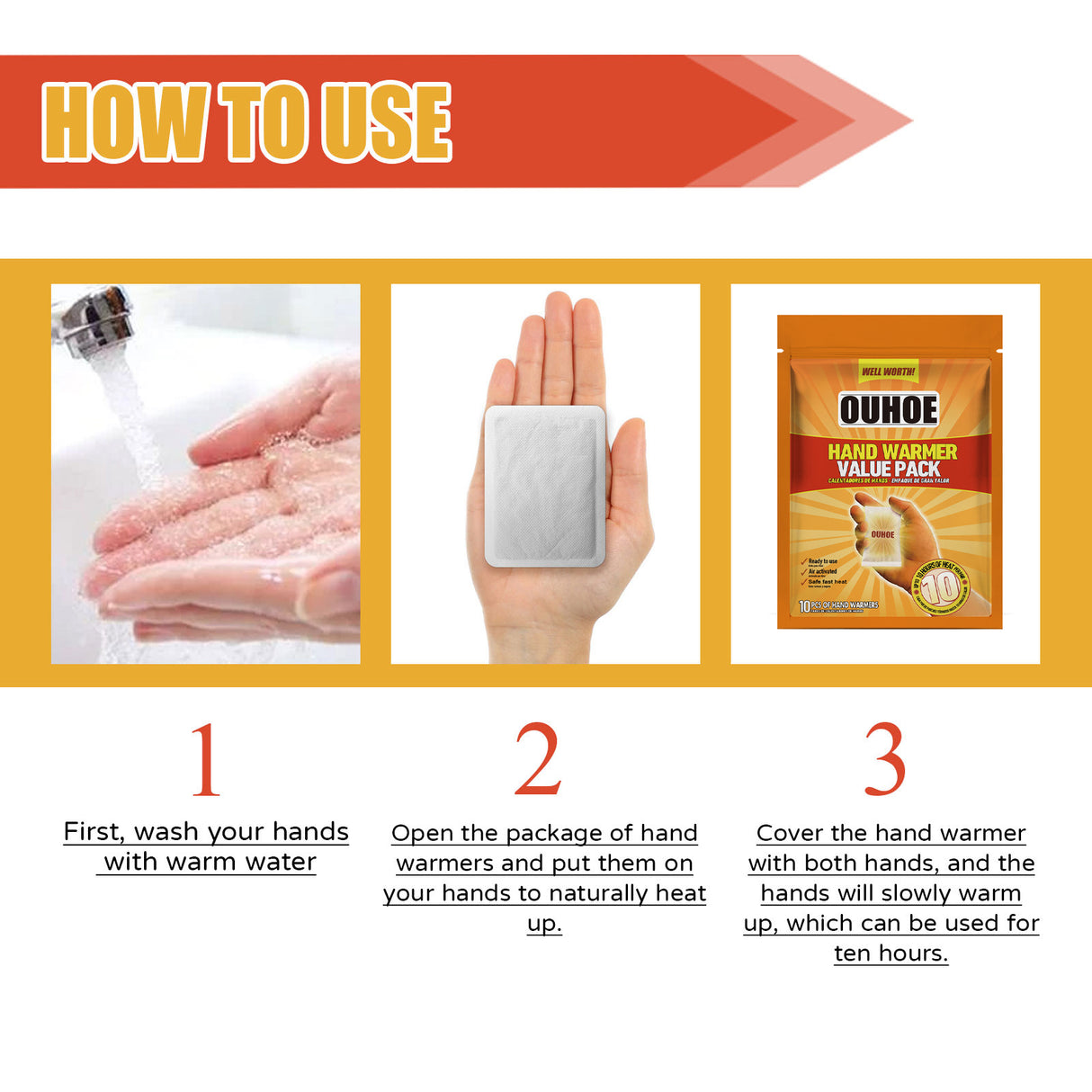 Hand Warmer Value Pack, Portable Warm Disposable Heating Baby Paste Winter Cold