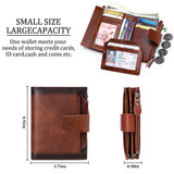 Men's short genuine leather wallet first layer cowhide Korean style fashion casual wallet driver's license wallet father's day gift - V.I.P Digital Presence