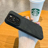 Funda de teléfono de cuero suave mate de lujo para iPhone 15, 14 Plus, 13, 12, 11 Pro Max, 7, 8Plus SE, protección de lente, cubierta de silicona a prueba de golpes 