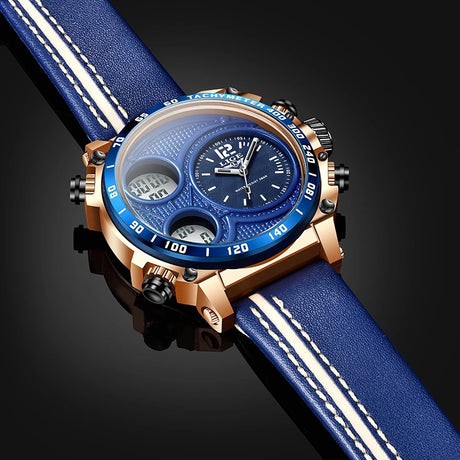 Lige Business Electronic Watch Dual Display Multi Function Low Cost Watch Men's Sports Waterproof Watch - V.I.P Digital Presence