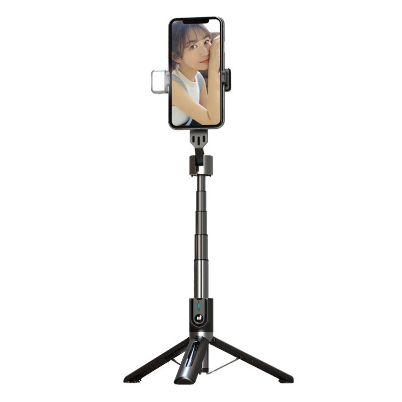 Nuevo trípode de la serie P96 con luz de relleno doble reforzada y soporte para teléfono móvil en vivo, palo de selfie de aleación de aluminio.
