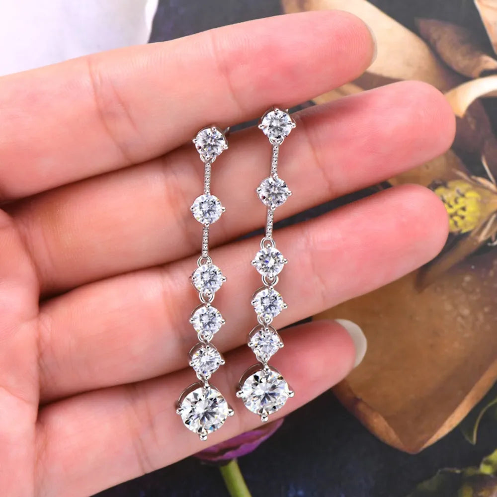 4 Carat Moissanite 925 Sterling Silver Earrings - V.I.P Digital Presence