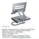 4K/60Hz Gigabit Ethernet Port USB 3.0 Splitter Hub Converter Flat Panel Rotary Stand Type-c Docking Station