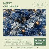 A set of 4 artificial Christmas trees, including flower garlands, flower garlands, and 2 entrance trees, equipped with LED light - V.I.P Digital Presence