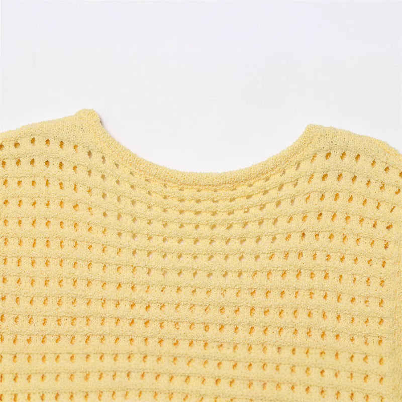Fashionable Casual Tassel Design Plaid Knitted Top for Women - V.I.P Digital Presence