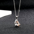 S925 sterling silver little girl and dog embrace necklace for women fashionable and simple contrasting color collarbone chain - V.I.P Digital Presence