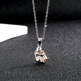 S925 sterling silver little girl and dog embrace necklace for women fashionable and simple contrasting color collarbone chain - V.I.P Digital Presence