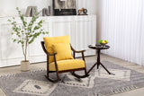woven fabric Mid Century Modern Accent Chairs Comfy Upholstered Glider Arm Chair with Solid Wood for Living Room Bedroom Balcony - V.I.P Digital Presence