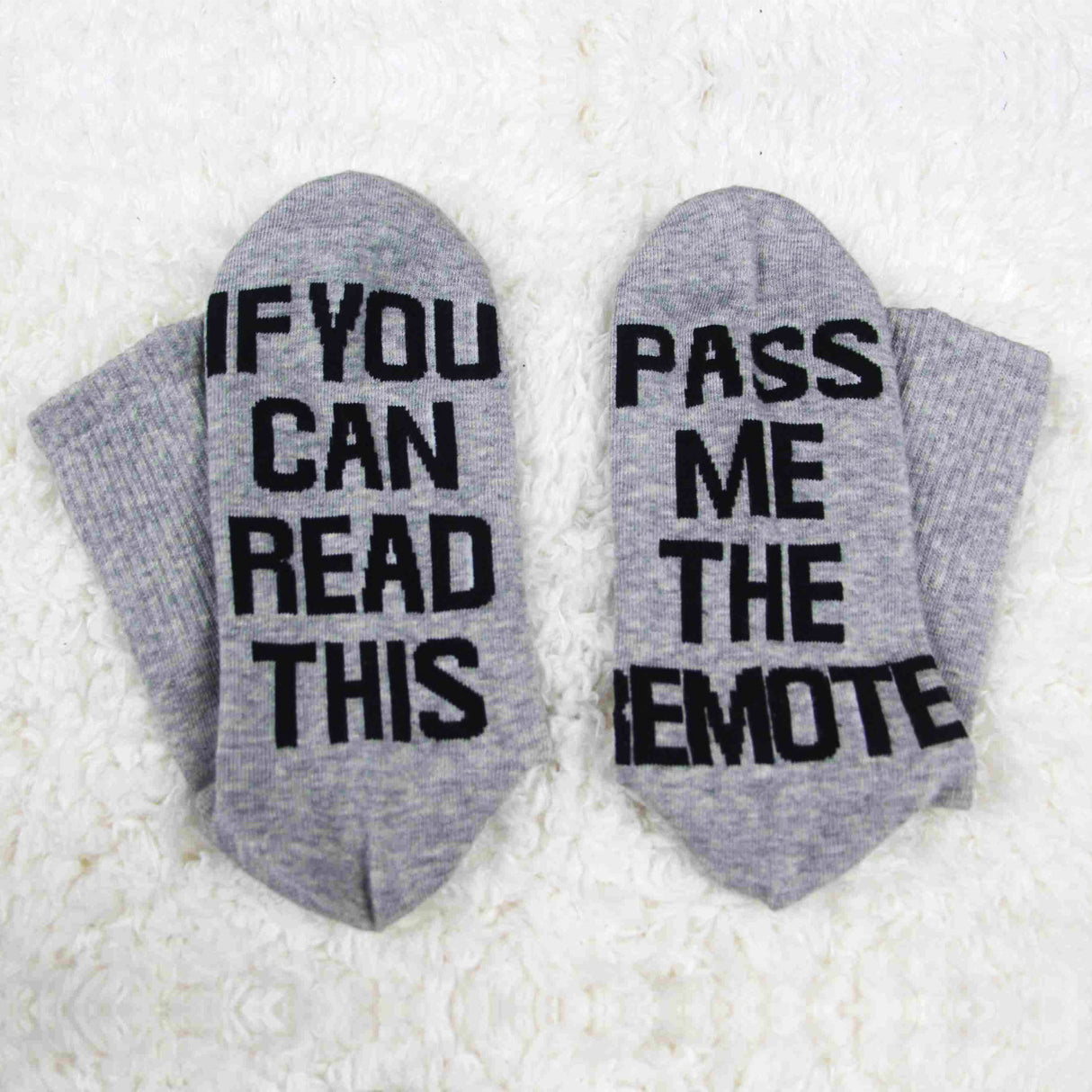 PASS ME THE REMOTE Printed Casual Mid Tube Gift Socks With Letters Non Slip Socks - V.I.P Digital Presence
