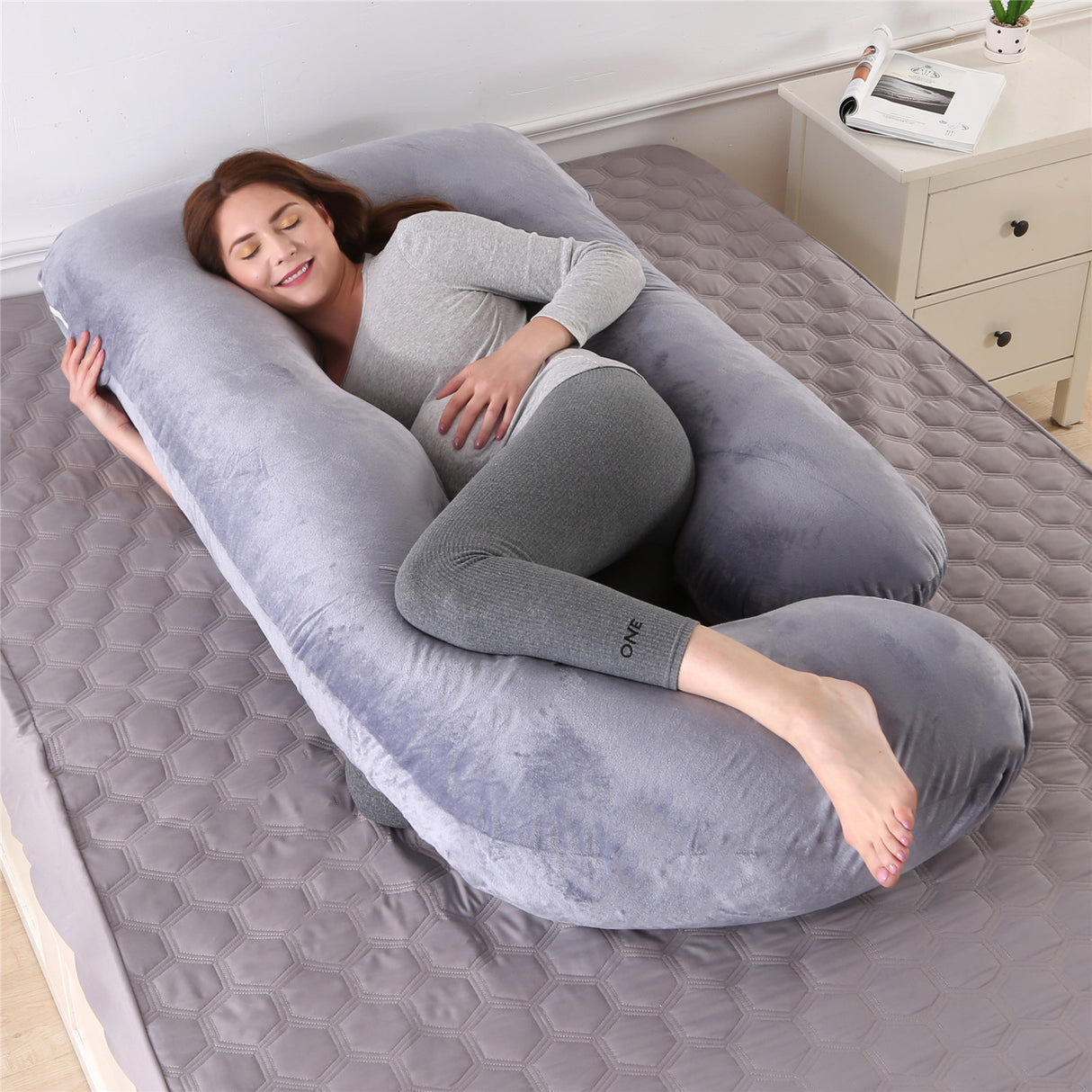 Pregnant women's detachable crystal velvet G-type side lying waist protection pillow - V.I.P Digital Presence