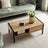 40.16" Rattan Coffee table, sliding door for storage, metal legs, Modern table for living room , natural - V.I.P Digital Presence