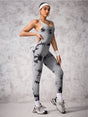 Back Crisscross Tie-Dye Scoop Neck Active Jumpsuit - V.I.P Digital Presence