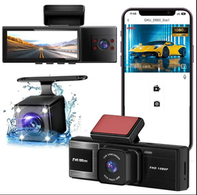 3-Camera Dash Cam – Front, Rear & Inside Car Recorder with WiFi & Night Vision - V.I.P Digital Presence