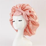 Elastic ribbon bow color Ding round hat solid color night cap wide-brimmed beauty hairdressing head scarf hat - V.I.P Digital Presence
