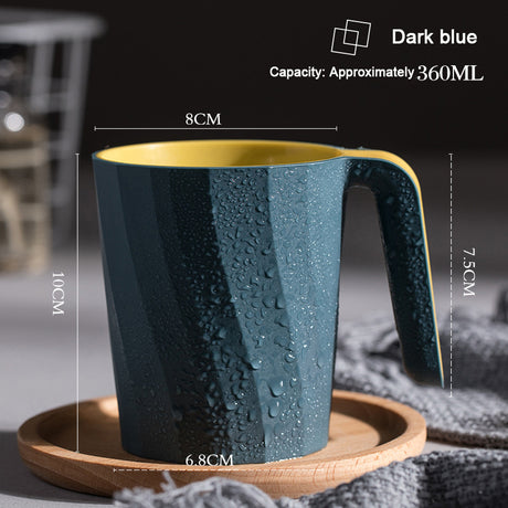 Creative Simple Mouthwash Cup INS Striped Non-Slip Water Cup Double-Layer Plastic Handle Thread Couple Mouthwash Toothbrush Cup - V.I.P Digital Presence