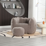 Soft Bean Bag Chair with High Resilient Foam(Chips)for living room and bedroom,Comfortable Square Lazy Sofa with Footstool - V.I.P Digital Presence