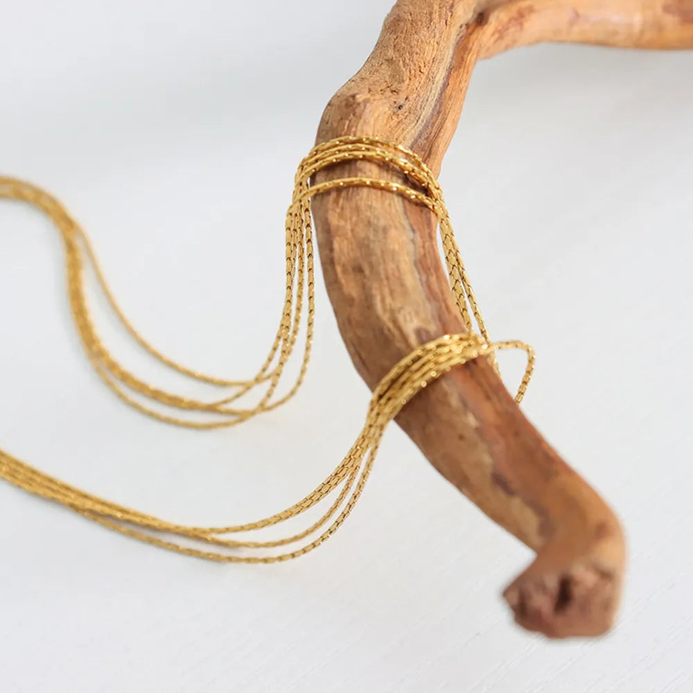 18K Gold-Plated Multi-Layer Clavicle Chain Necklace - V.I.P Digital Presence