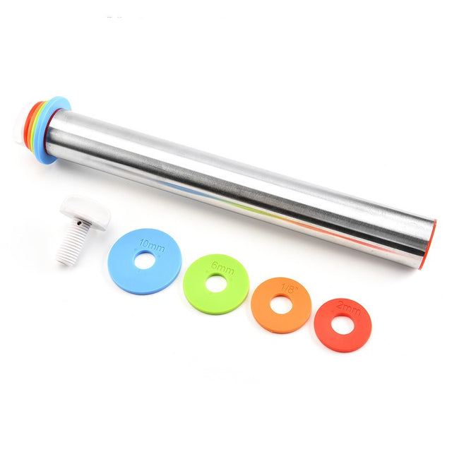 17 inch stainless steel adjustable thickness rolling pin scale rolling pin leather material kneading tool - V.I.P Digital Presence
