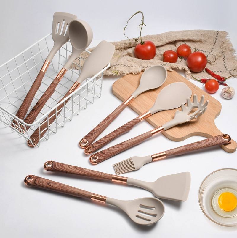 10 Pieces Kitchen Tools Set Wooden Handle Cooking Kitchen Utensil Set Silicone Utensils - V.I.P Digital Presence