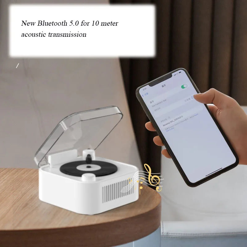 Retro Atomic Vinyl Bluetooth Speaker Hif Sound Long Battery Life Mini Record Player Rotary Speaker with Built-in Battery - V.I.P Digital Presence