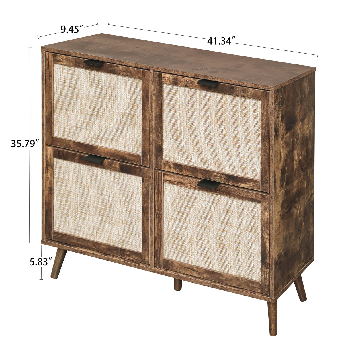 4 Door Shoe Rack, Freestanding Modern Shoe Storage Cabinet, for Entryway - V.I.P Digital Presence