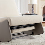 Modern rocking chair recliner, comfortable cushioned recliner with footstool, gray - V.I.P Digital Presence