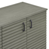 TREXM side panel with 4-door large storage buffet, adjustable shelves and metal handles (antique gray) - V.I.P Digital Presence