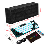 68 keys, 60% keyboard, customized color blocked keycaps, RGB mechanical keyboard, MINI set, plug-in blue axis ice blue disc - V.I.P Digital Presence