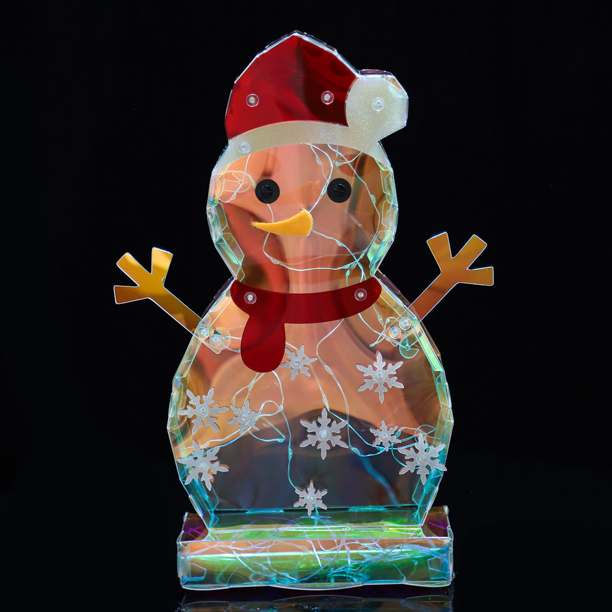 Christmas Colorful Glowing Snowman Ornament Flat Snowman Desktop Plug in Night Light - V.I.P Digital Presence
