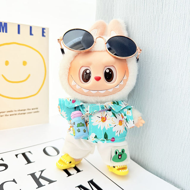 Only clothes/Labubu clothes pendant Labubu sitting party clothes beach glasses set - V.I.P Digital Presence
