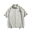 Simple letter embroidery casual short sleeved shirt men's half sleeved shirt - V.I.P Digital Presence