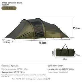 YOUSKY Tunnel Tent Outdoor Camping Supplies Equipment Folding Portable Thickened Camping Family Tent - V.I.P Digital Presence