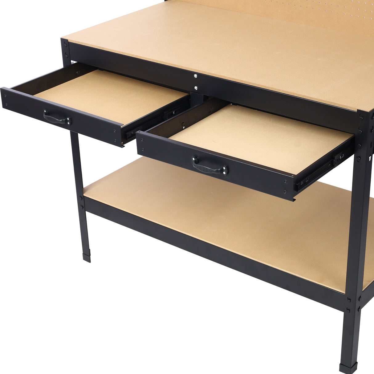 Steel Workbench Tool Storage Work Bench Workshop Tools Table W/Drawer and Peg Board ,4xAC outlets 2xUSB Ports - V.I.P Digital Presence