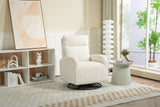 JiaDa Upholstered Swivel Glider.Flannel fabric.Rocking Chair for Nursery in Beige.Modern Style One Left Bag - V.I.P Digital Presence