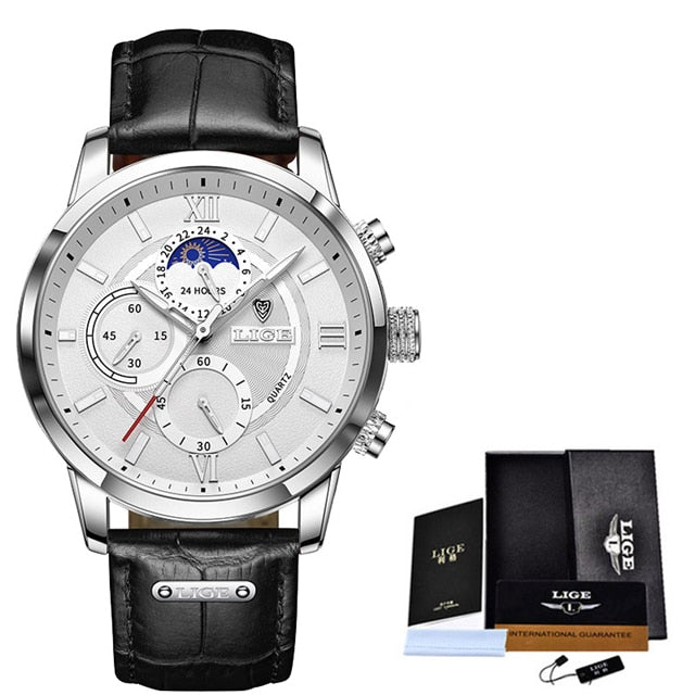 LIGE Men's Watches Top Brand Luxury Men Wrist Watch Leather Quartz Watch Sports Waterproof Male Clock Relogio Masculino+Box - V.I.P Digital Presence
